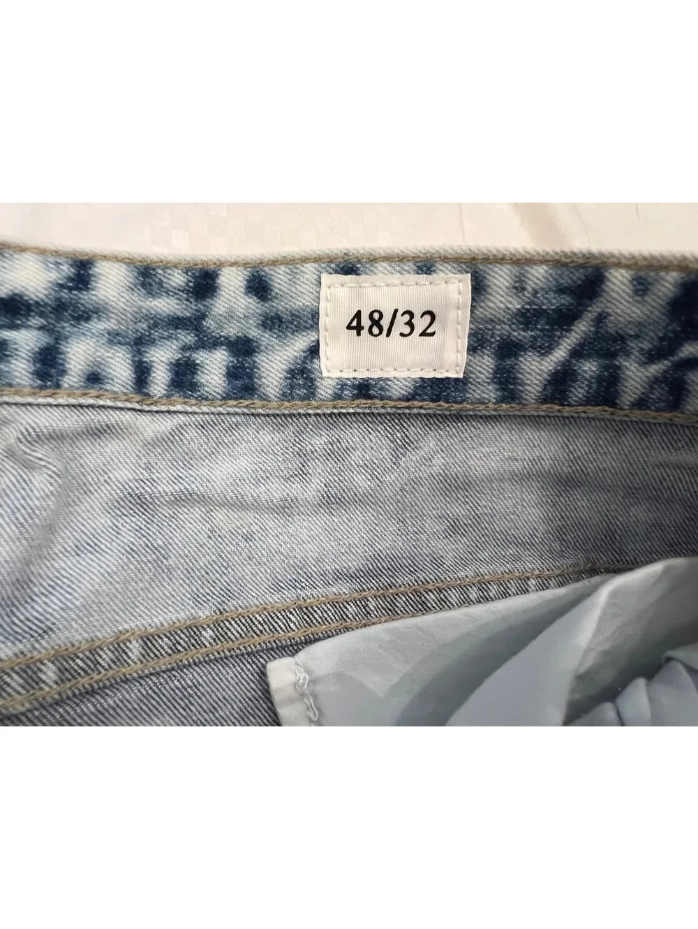 NEW SMOKE RISES 48” x 32” Acid washed distressed graffiti pockets writing jeans